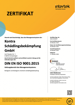 Kontra SBK DIN EN ISO 9001- 2015 Zertifiziert